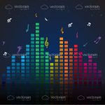 Colorful Volume Bars Chart with Musical Notes
